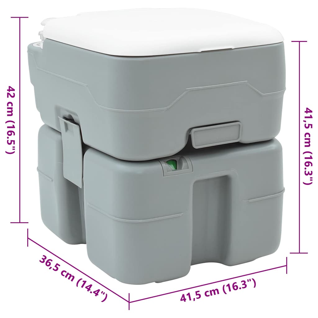 Camping Toilet Gray 41.5 x 36.5 x 42 cm Plastic