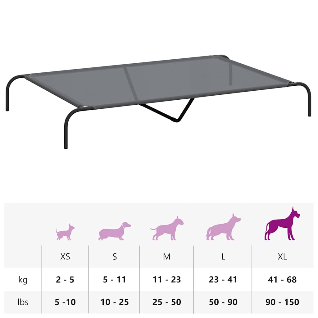 Elevated Dog Bed Gray 59.1"x35.4"x7.9" Textilene and Steel