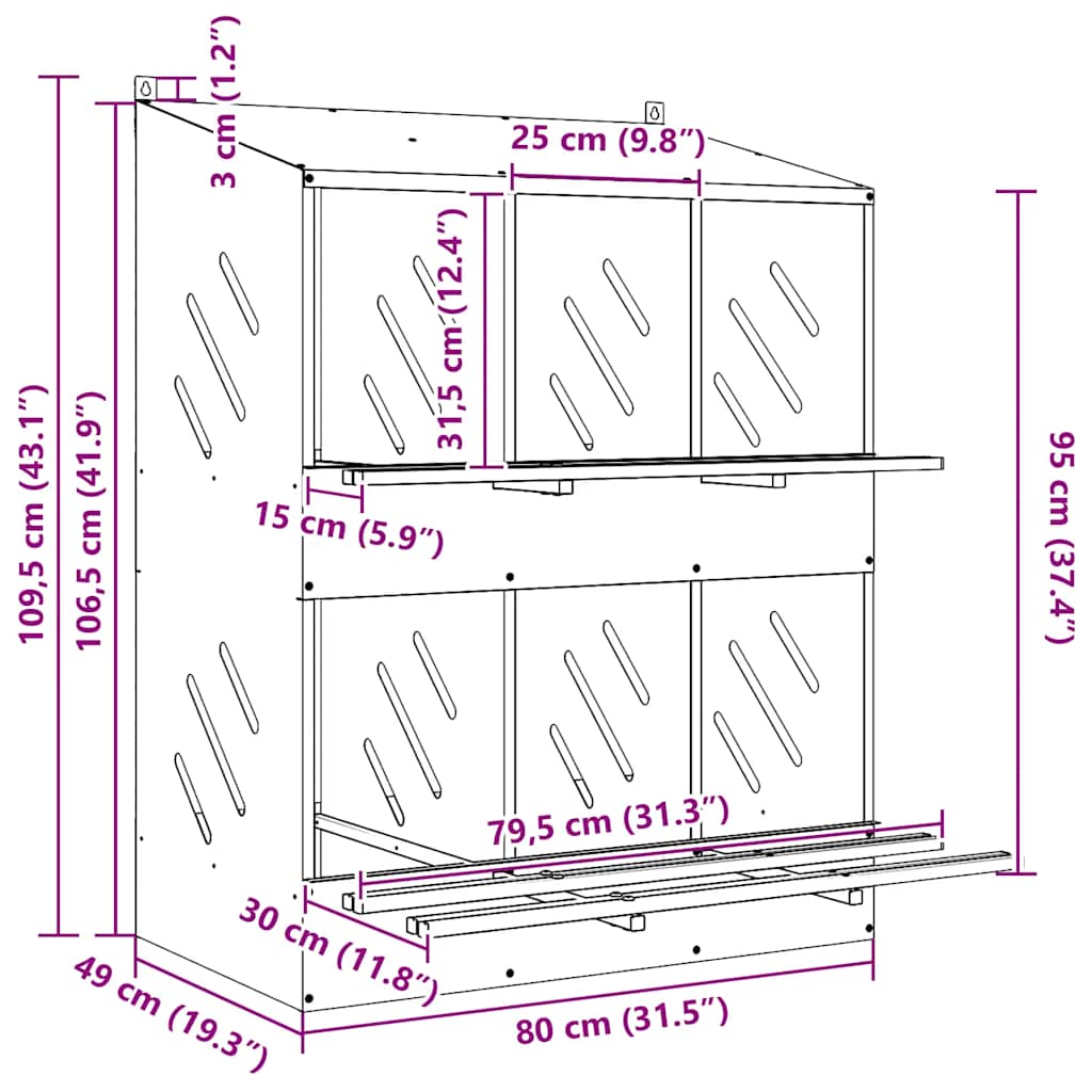 Chicken Nesting Box Galvanized silver