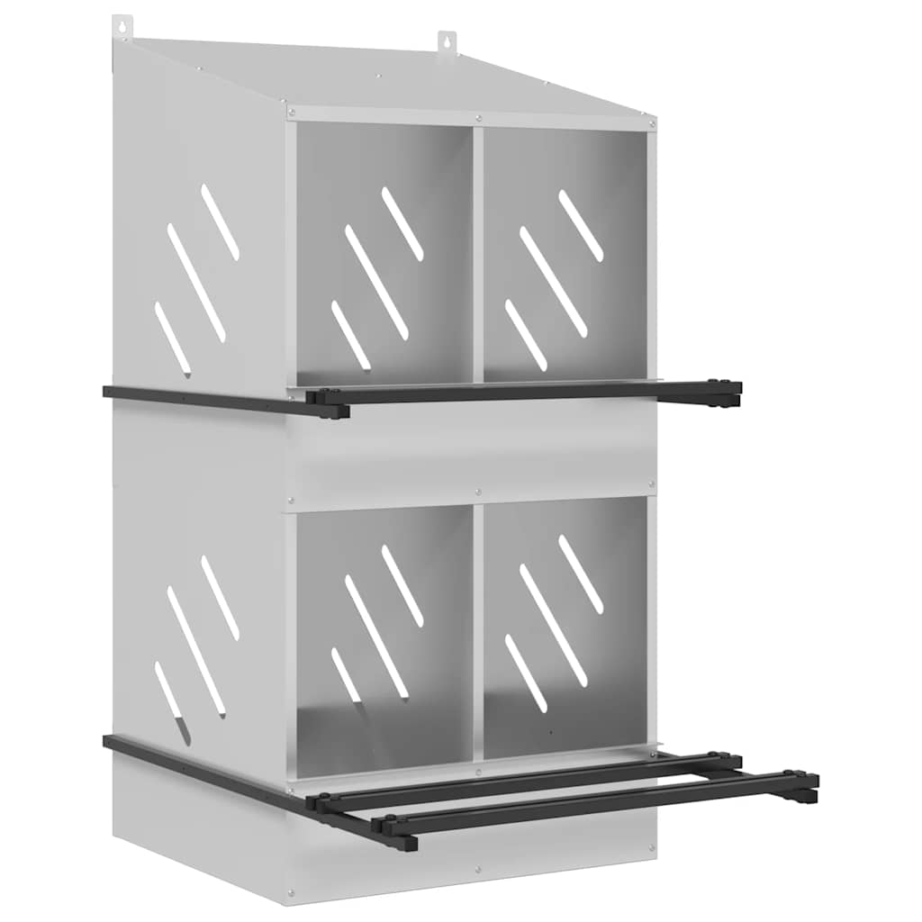 Chicken Nesting Box Galvanized Silver