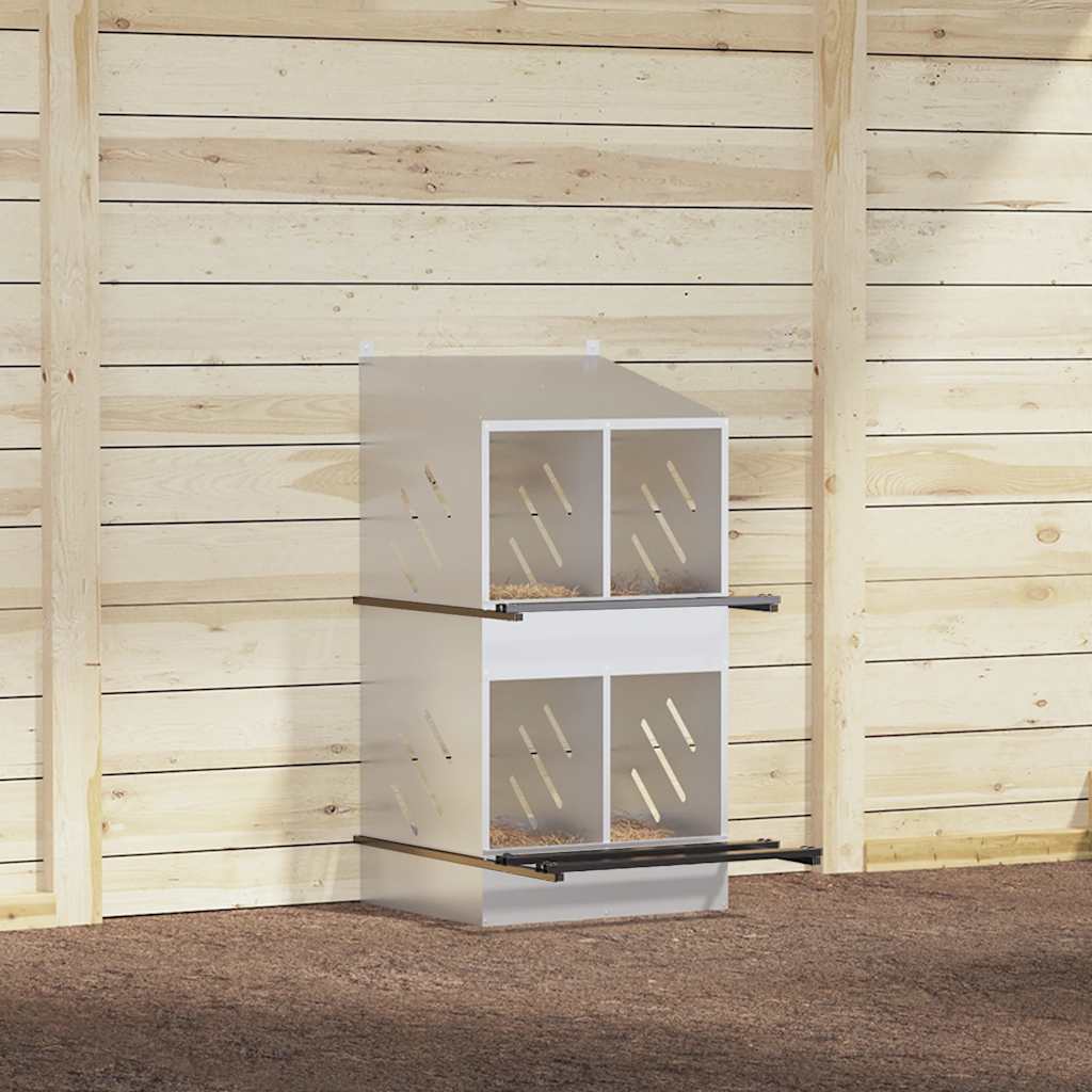 Chicken Nesting Box Galvanized Silver