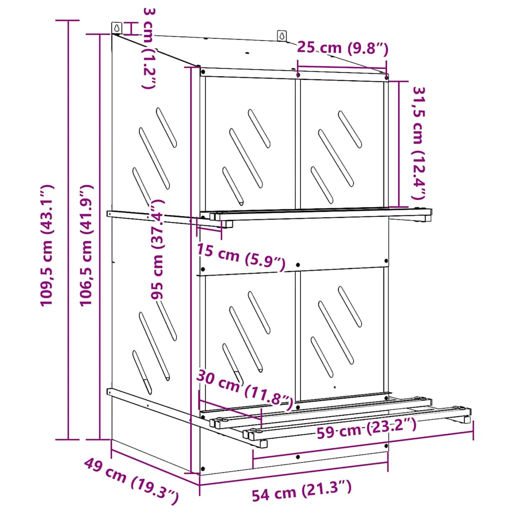 Chicken Nesting Box Galvanized Silver