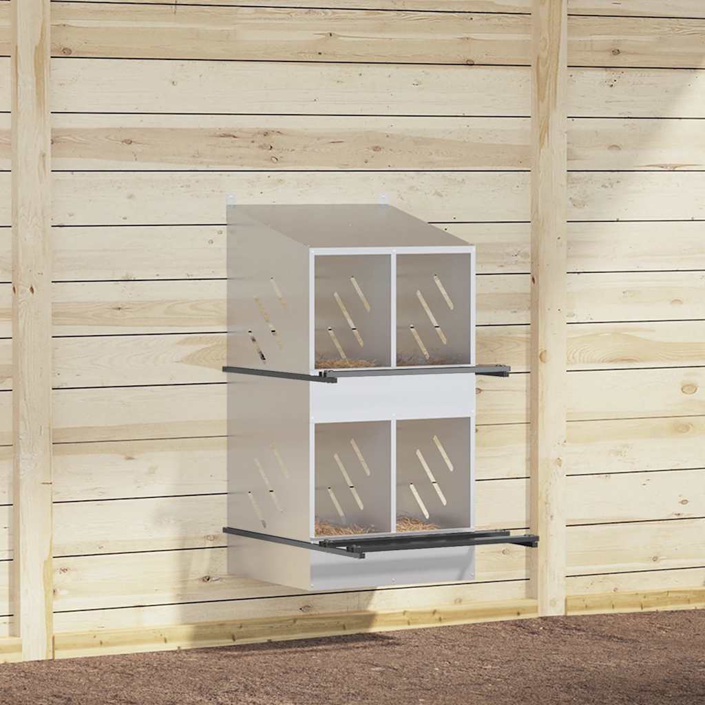 Chicken Nesting Box Galvanized Silver