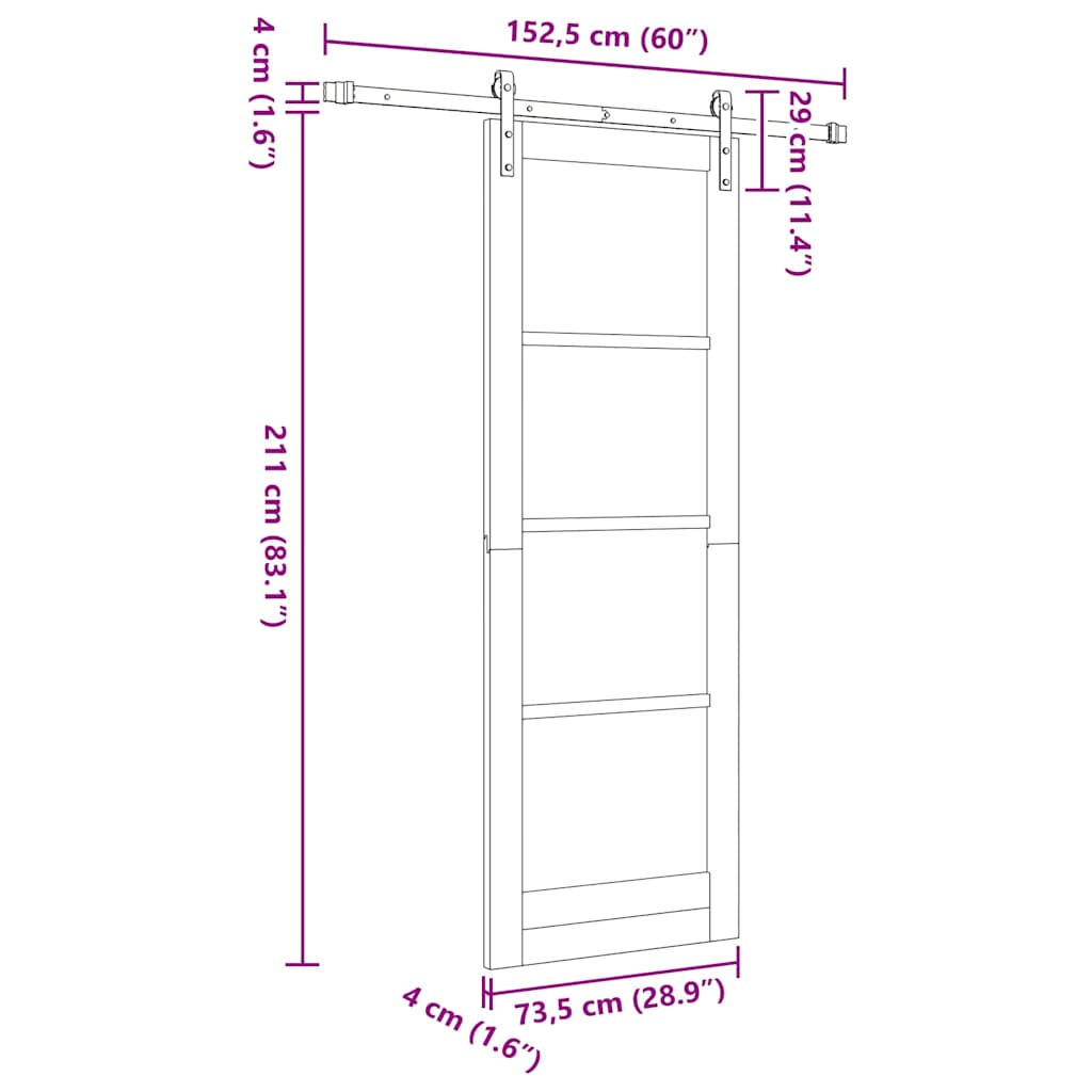 Sliding Door Other ORKDAL White 28.9 x 83.1 in