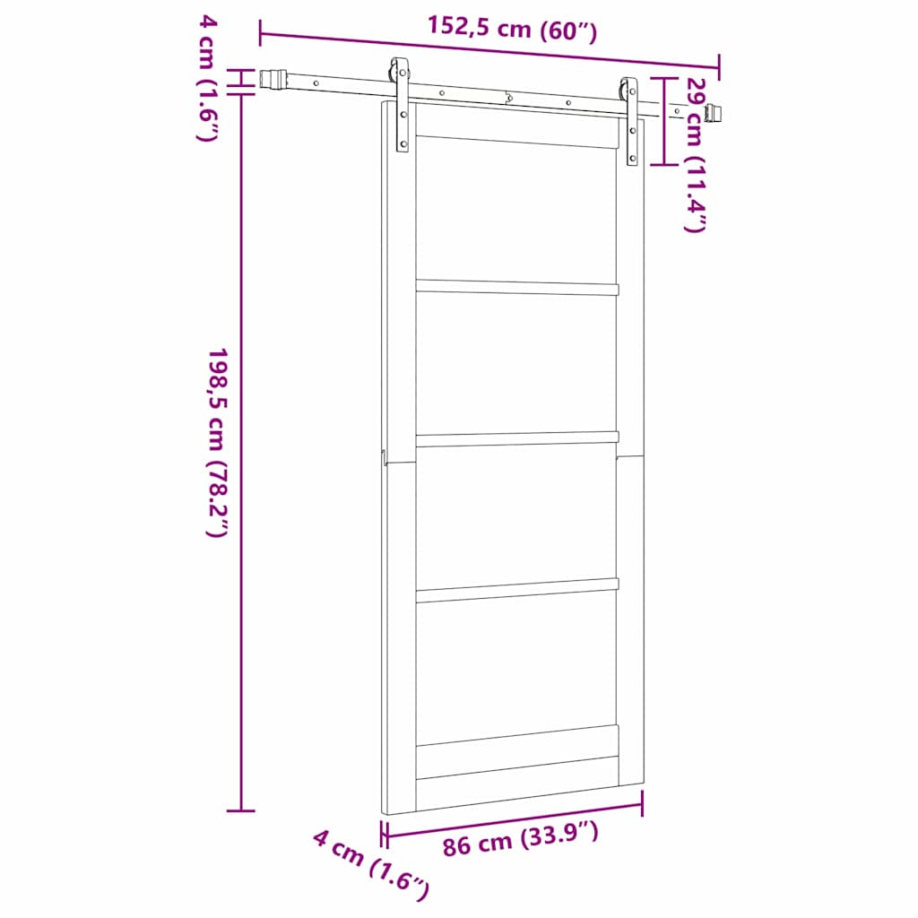 Sliding Door Other ORKDAL White 33.9 x 78.1 in
