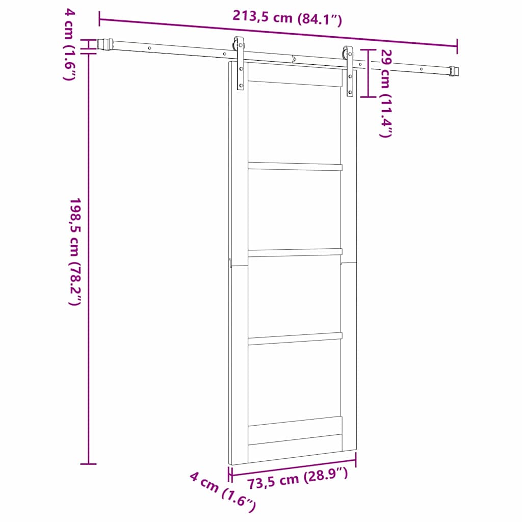 Sliding Door Other ORKDAL White 29 x 78 in