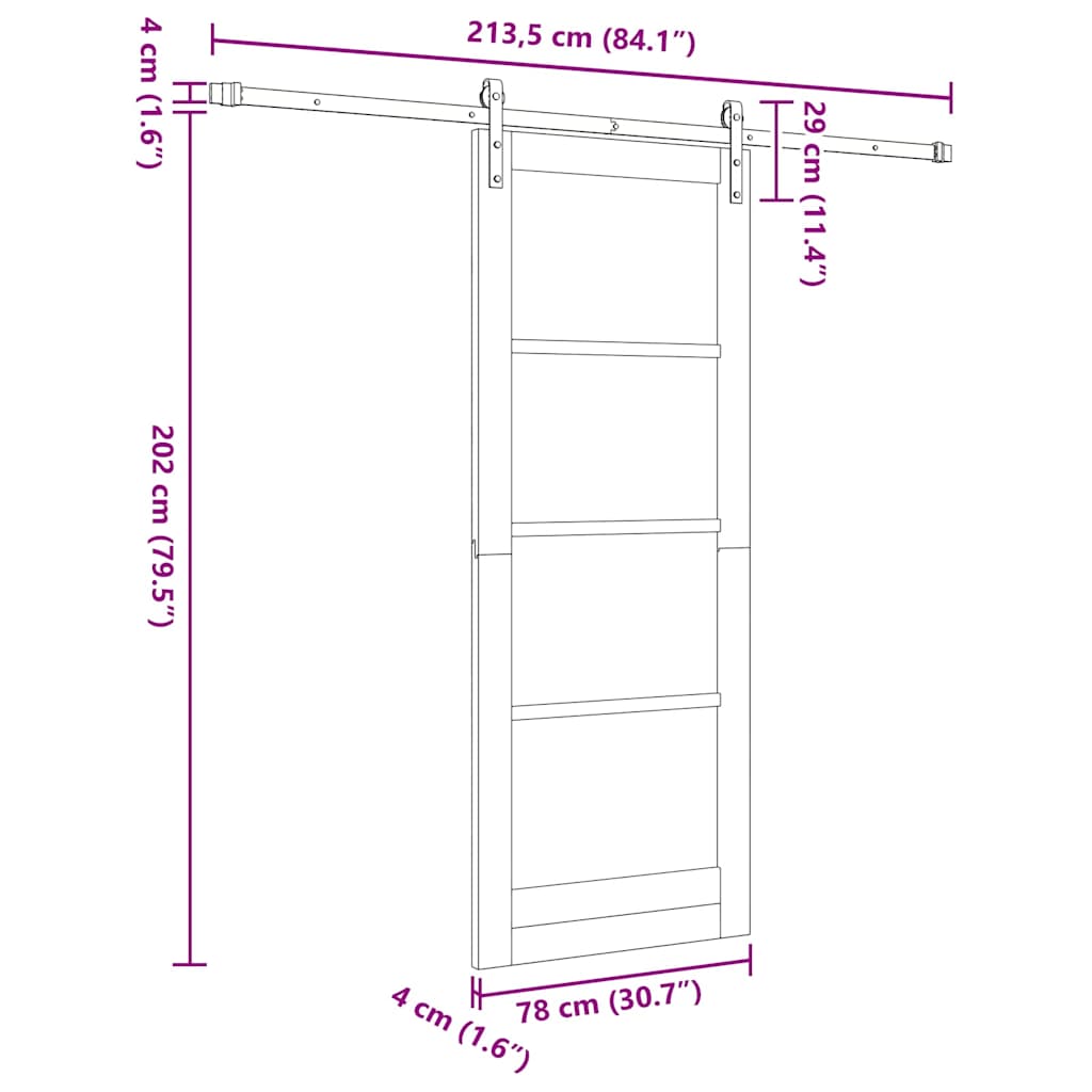 Sliding Door Other ORKDAL White 30.7 x 79.5 in