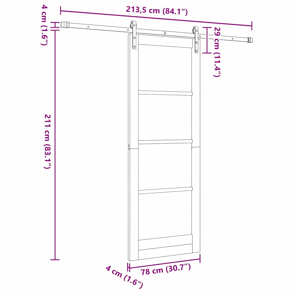 Sliding Door Other ORKDAL White 30.7 x 83.1 in