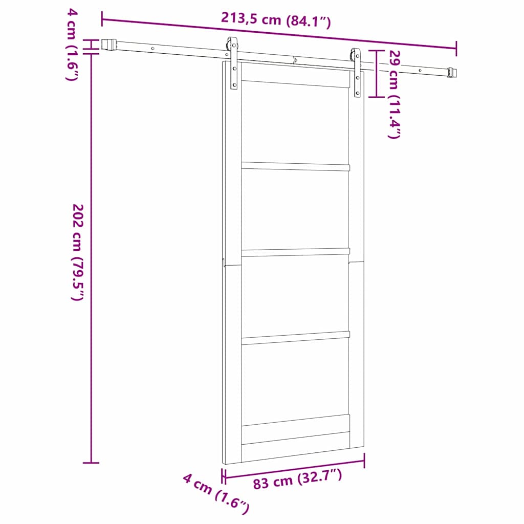 Sliding Door Other ORKDAL White 32.7 x 79.5 in