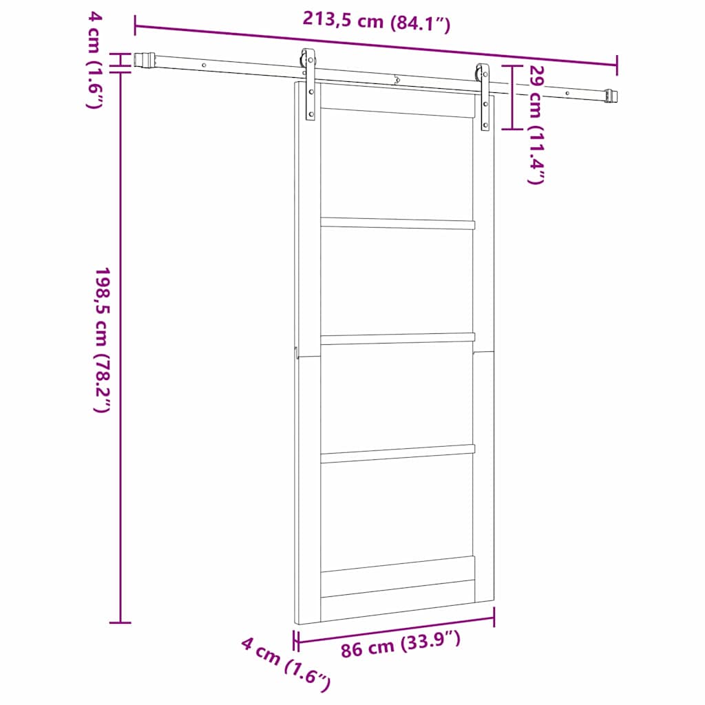 Sliding Door Other ORKDAL White 33.9 x 78.1 in