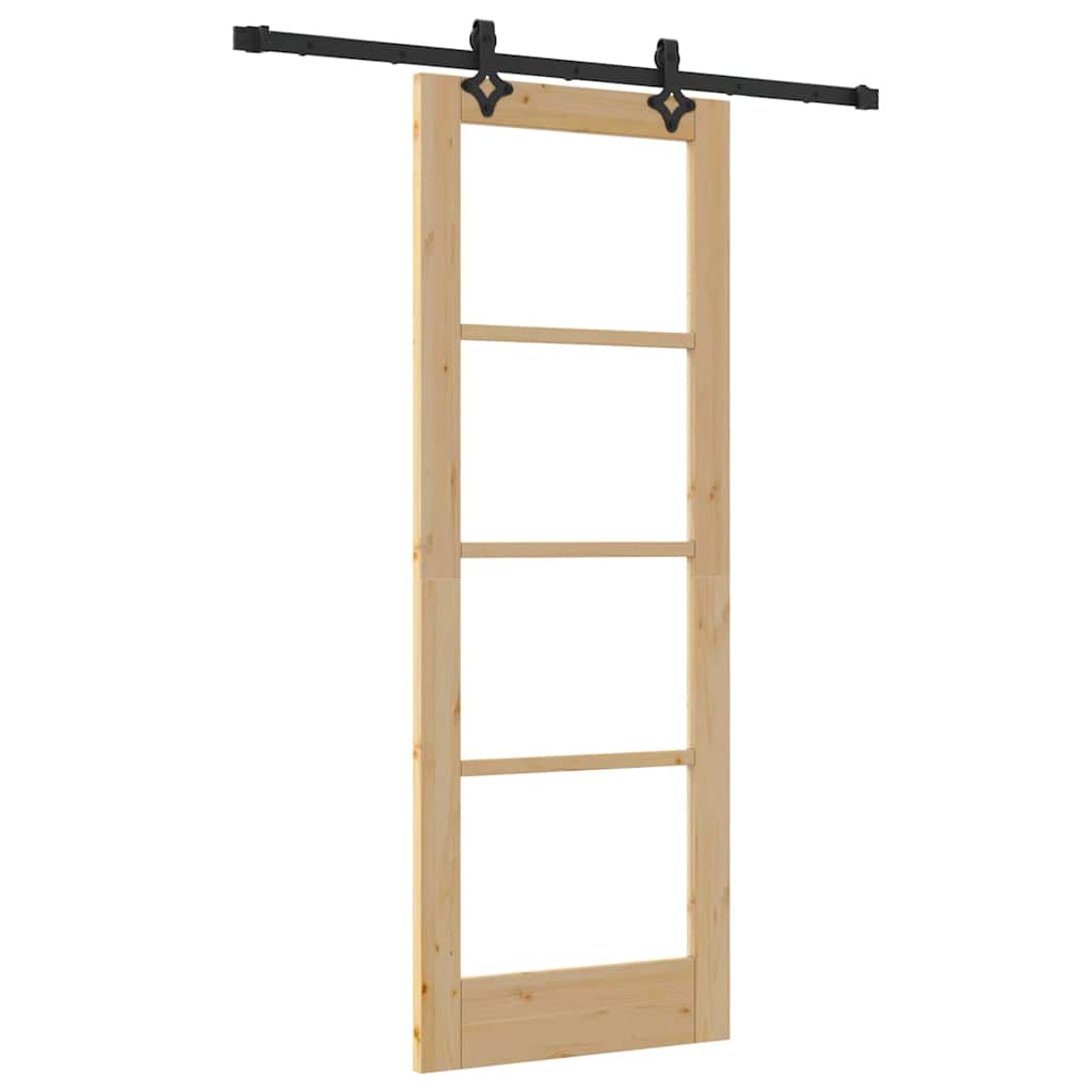 Sliding Door Other Manual Brown 29 x 78 in Wood and metal