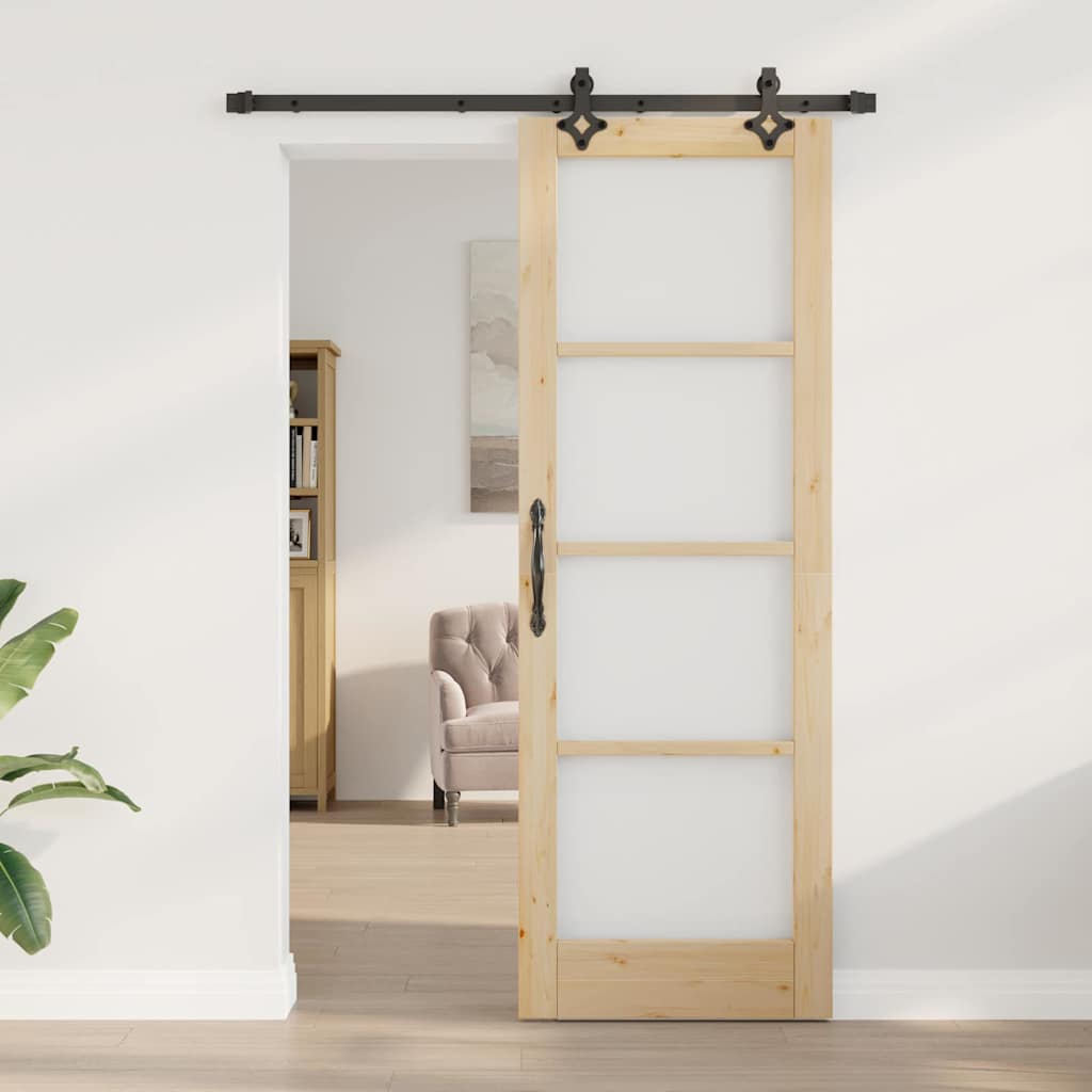Sliding Door Other Manual Brown 28.9 x 83.1 in Wood and metal
