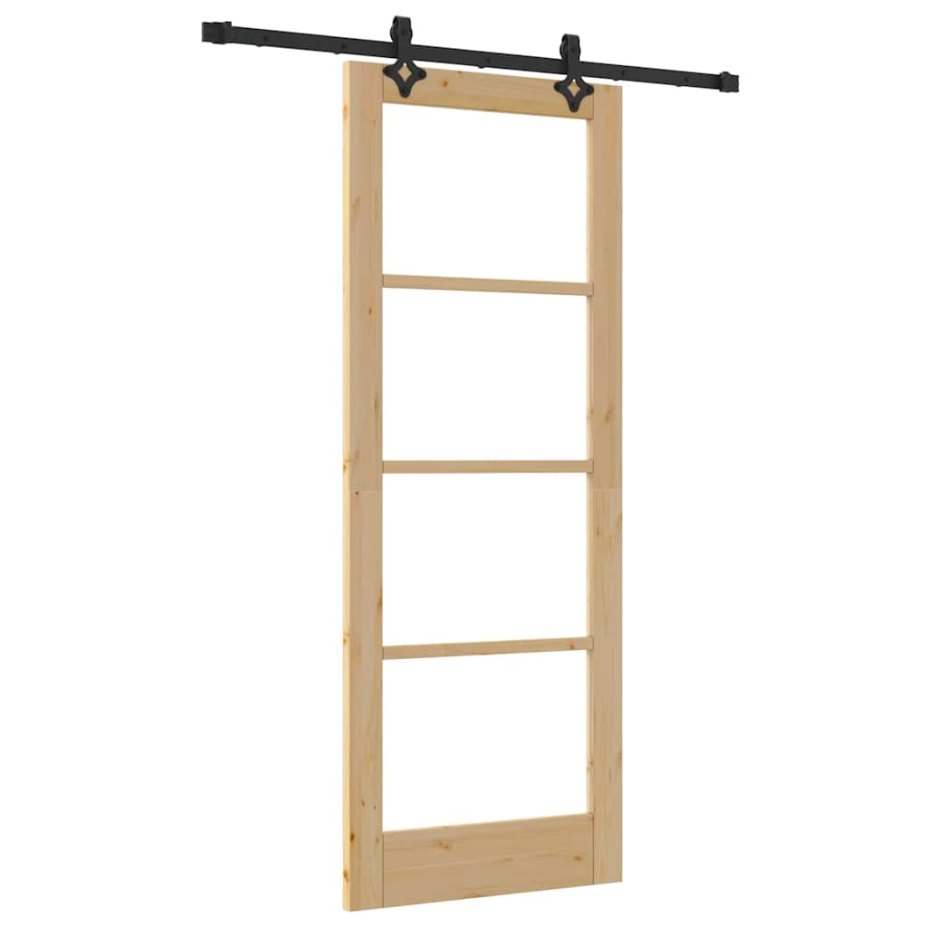 Sliding Door Other Manual Brown 30.7 x 79.5 in Wood and metal