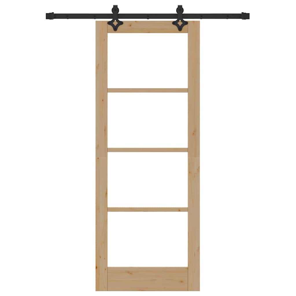 Sliding Door Other Manual Brown 30.7 x 79.5 in Wood and metal