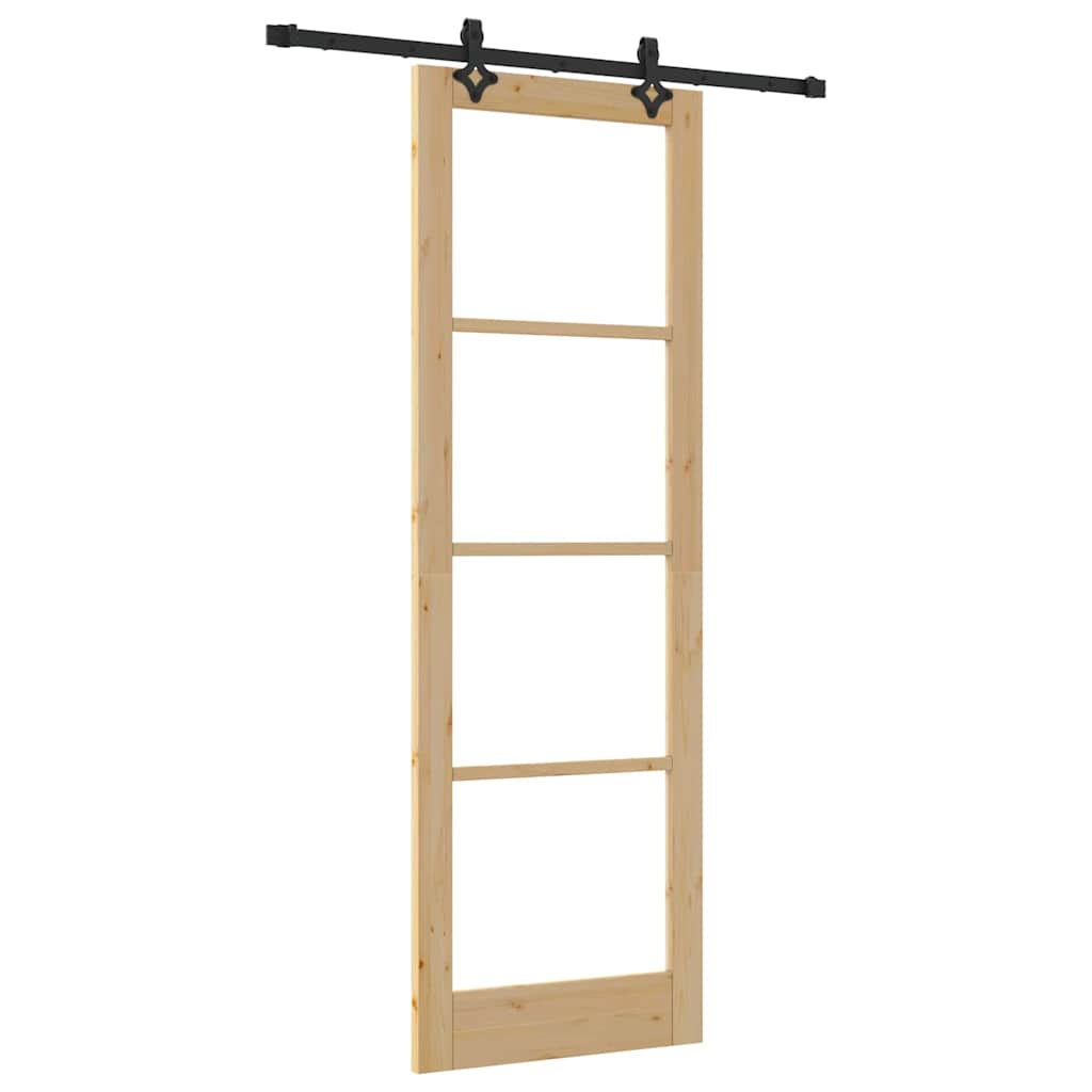 Sliding Door Other Manual Brown 30.7 x 91.3 in Wood and metal