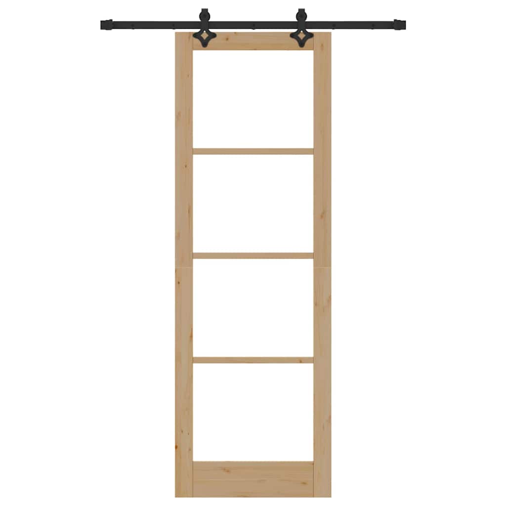 Sliding Door Other Manual Brown 30.7 x 91.3 in Wood and metal