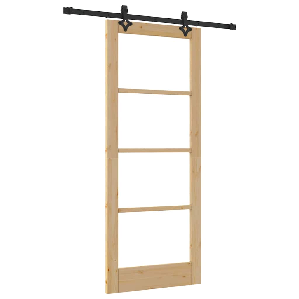 Sliding Door Other Manual Brown 32.7 x 79.5 in Wood and metal