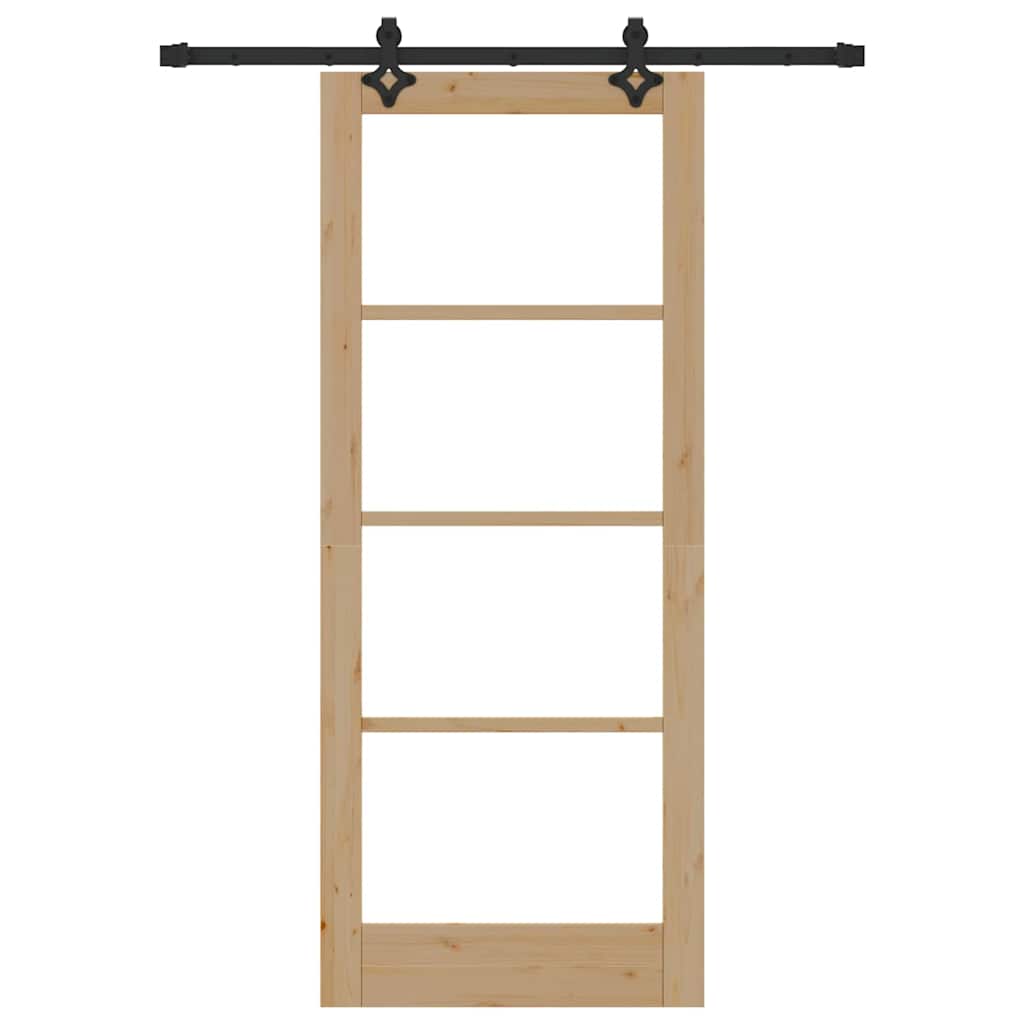 Sliding Door Other Manual Brown 32.7 x 79.5 in Wood and metal