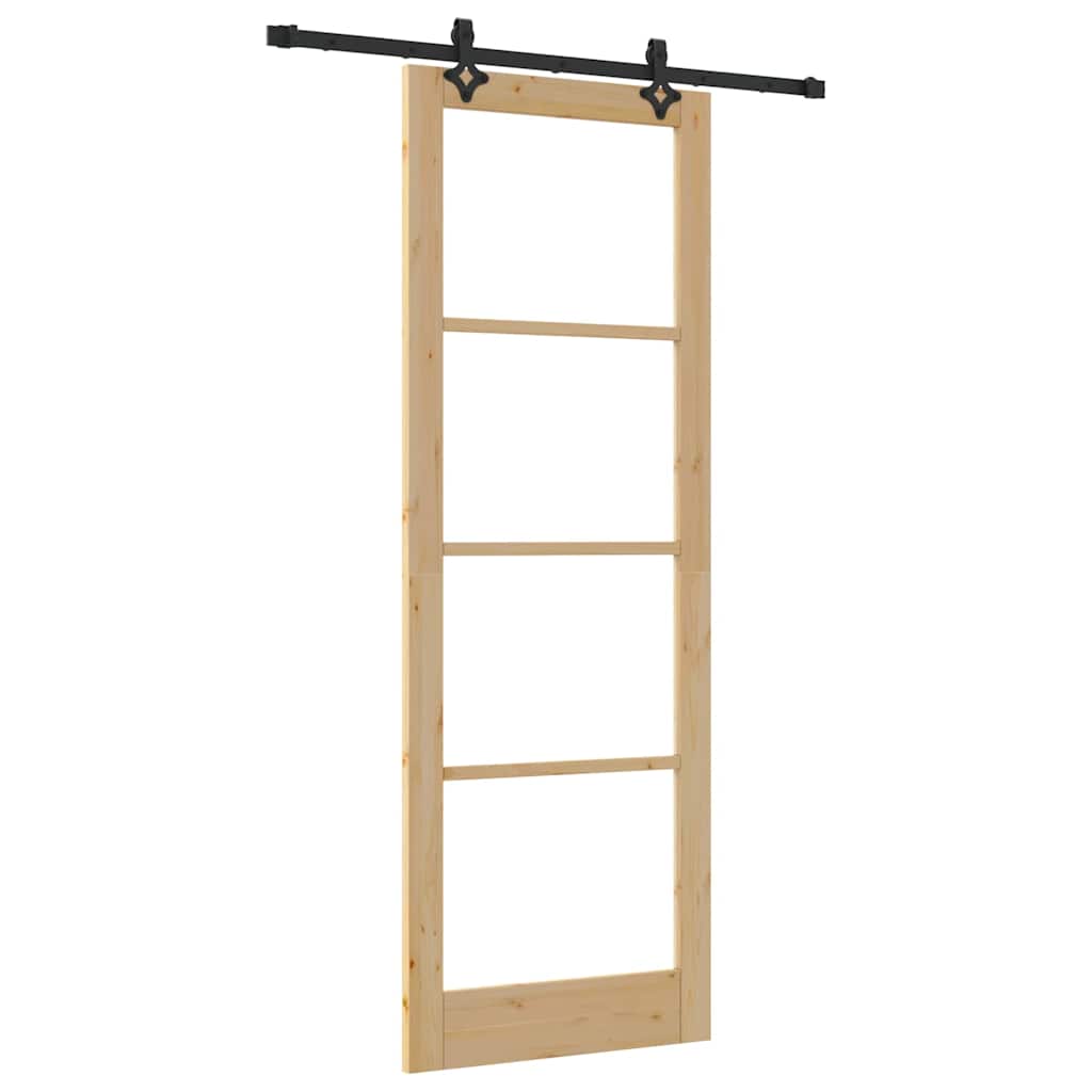 Sliding Door Other Manual Brown 32.7 x 91.4 in Wood and metal