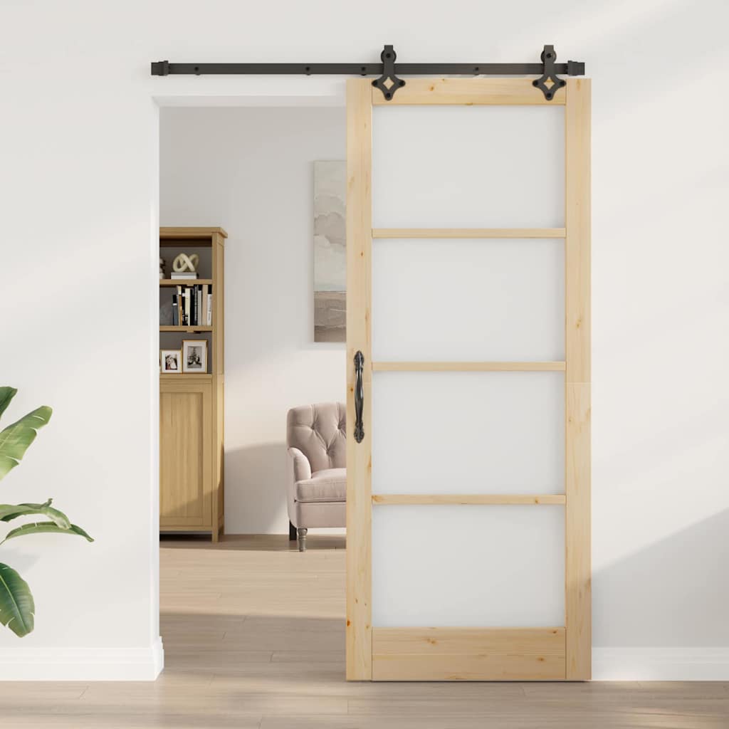 Sliding Door Other Manual Brown 33.9 x 83.1 in Wood and metal