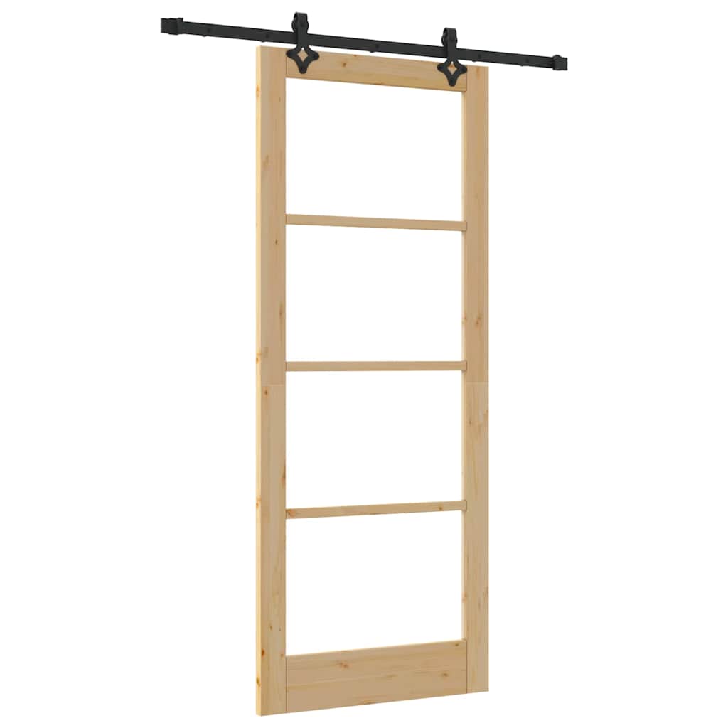 Sliding Door Other Manual Brown 33.9 x 83.1 in Wood and metal