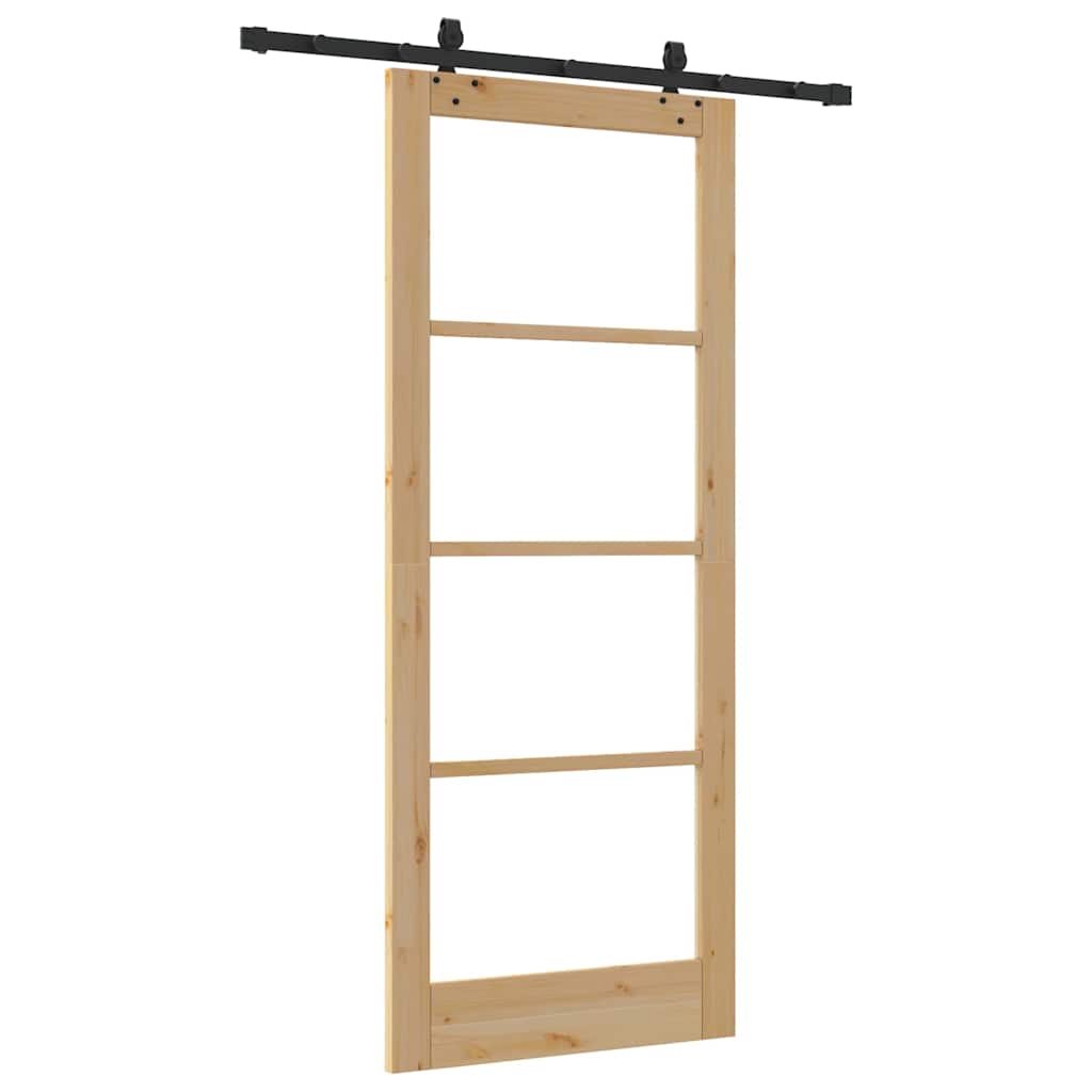 Sliding Door Other Manual Brown 33.9 x 83.1 in Wood and metal