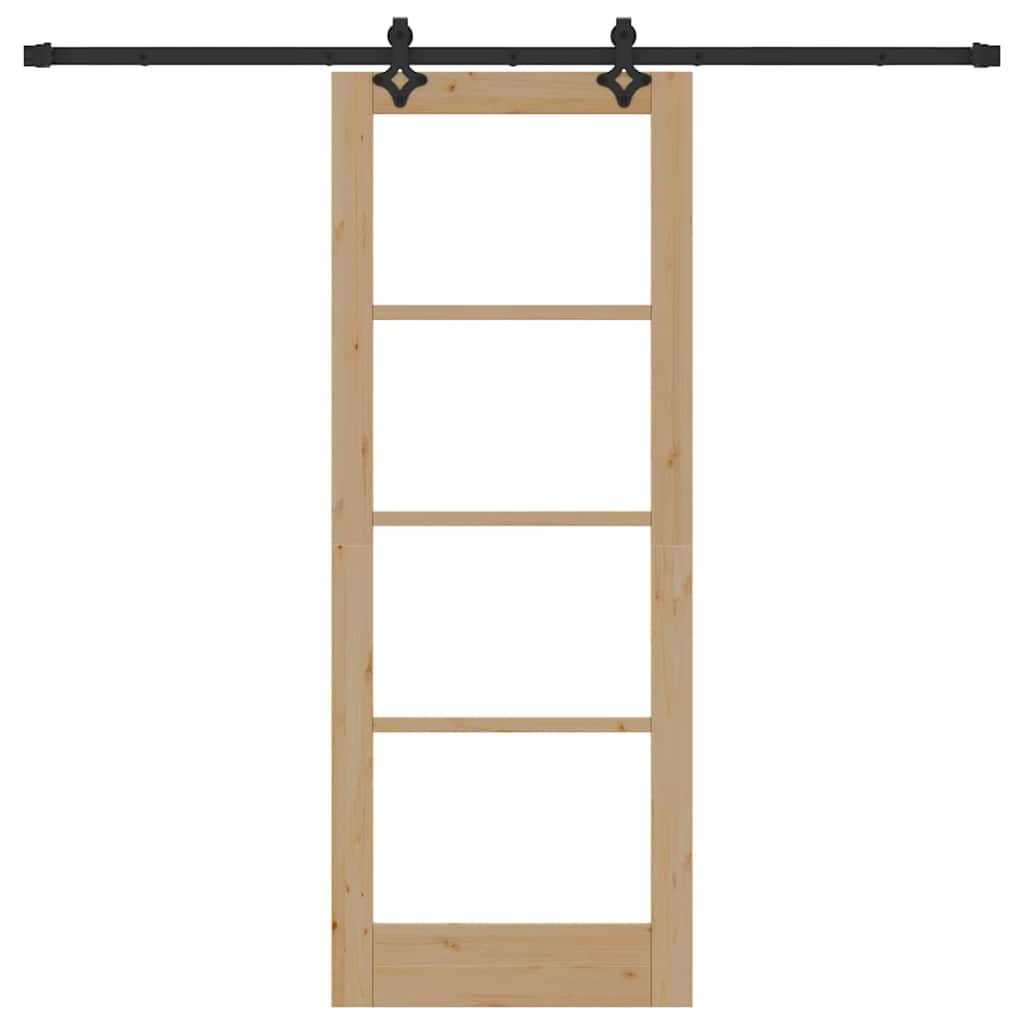 Sliding Door Other Manual Brown 30.7 x 79.5 in Wood and metal