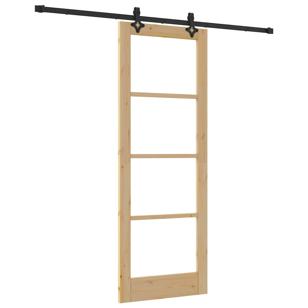 Sliding Door Other Manual Brown 30.7 x 83.1 in Wood and metal