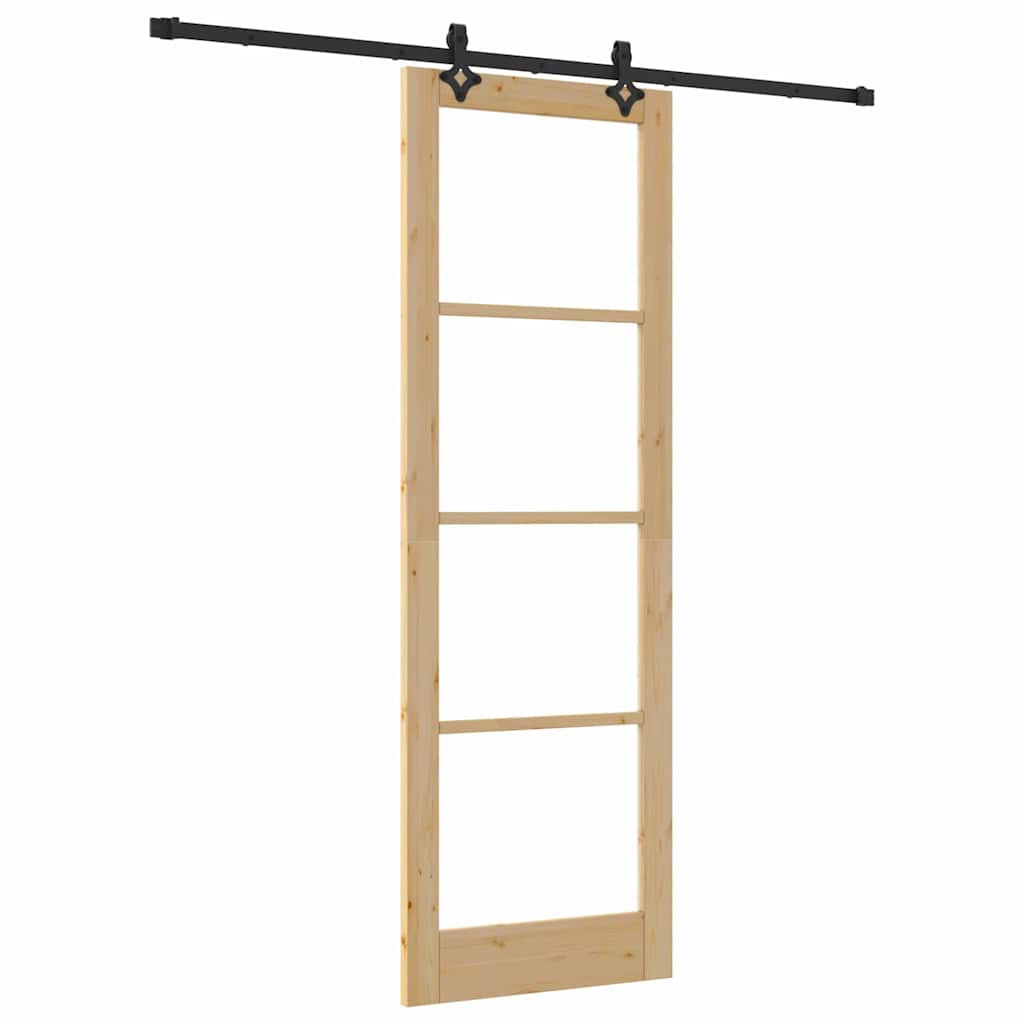 Sliding Door Other Manual Brown 30.7 x 91.3 in Wood and metal