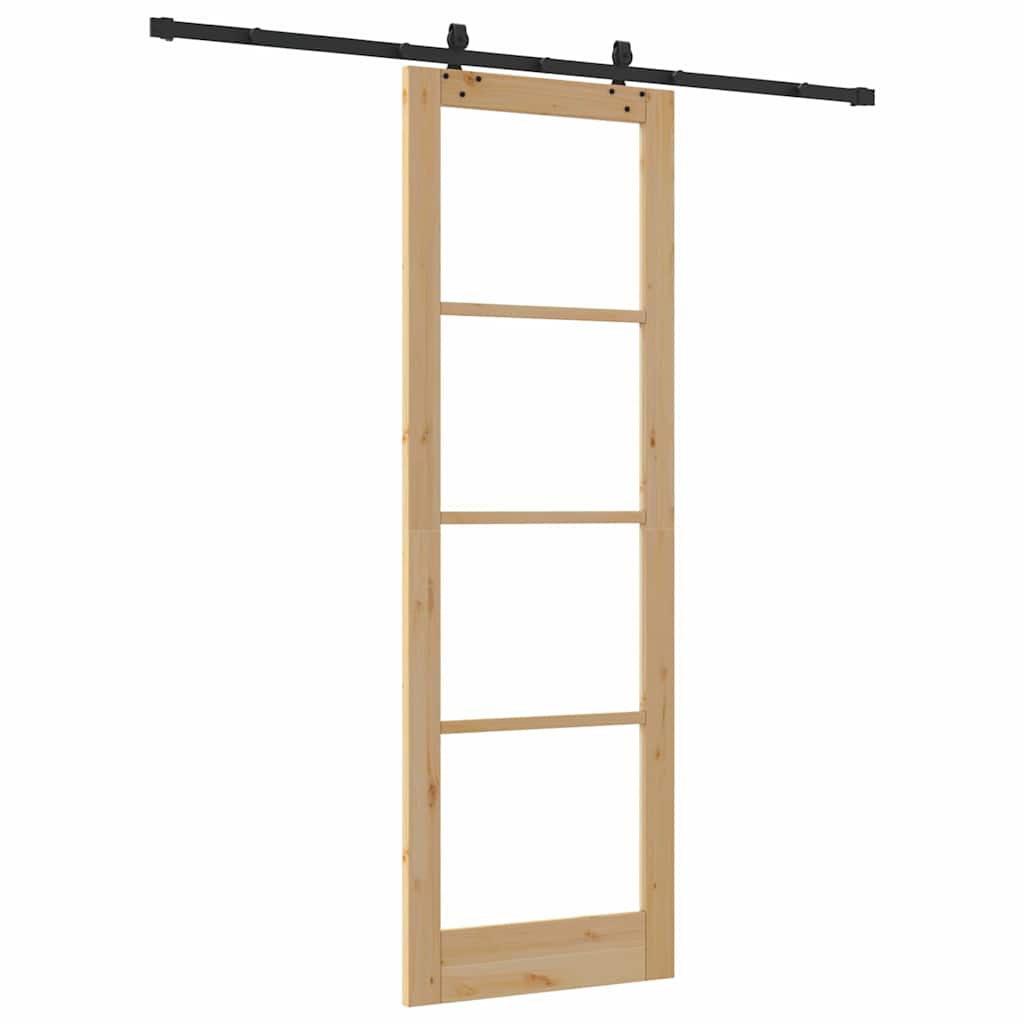 Sliding Door Other Manual Brown 30.7 x 91.3 in Wood and metal