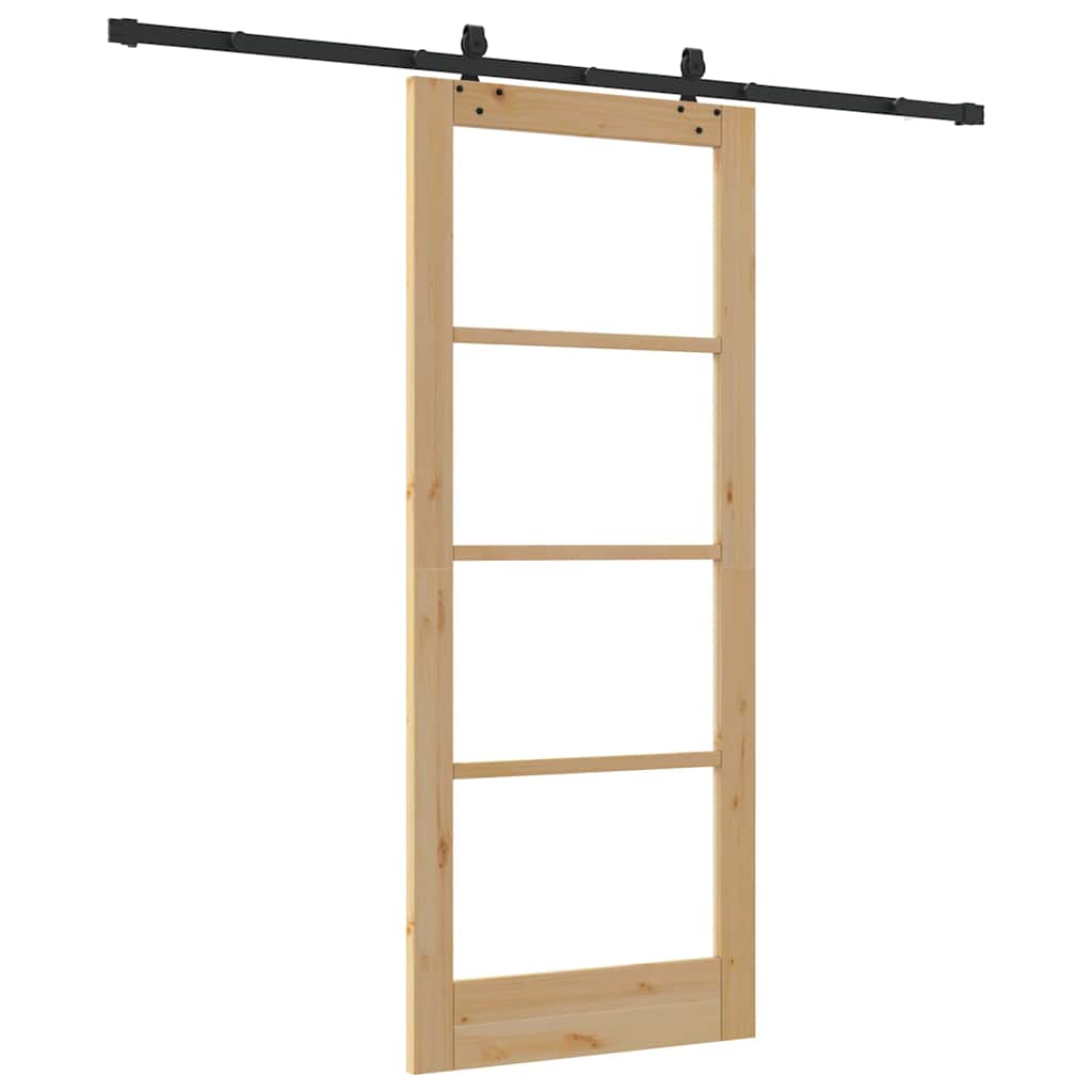 Sliding Door Other Manual Brown 32.7 x 79.5 in Wood and metal