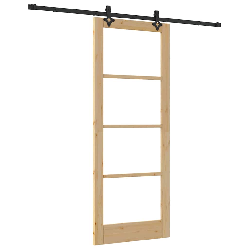 Sliding Door Other Manual Brown 32.7 x 83.1 in Wood and metal