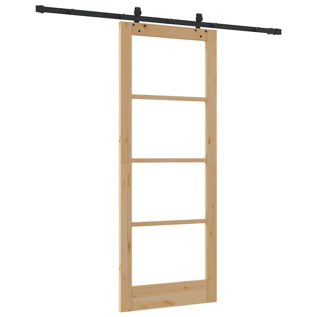 Sliding Door Other Manual Brown 32.7 x 83.1 in Wood and metal