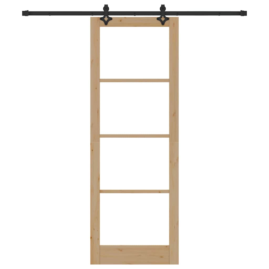 Sliding Door Other Manual Brown 32.7 x 91.4 in Wood and metal