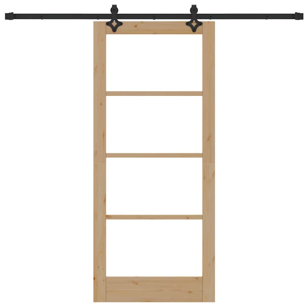 Sliding Door Other Manual Brown 33.9 x 78.1 in Wood and metal
