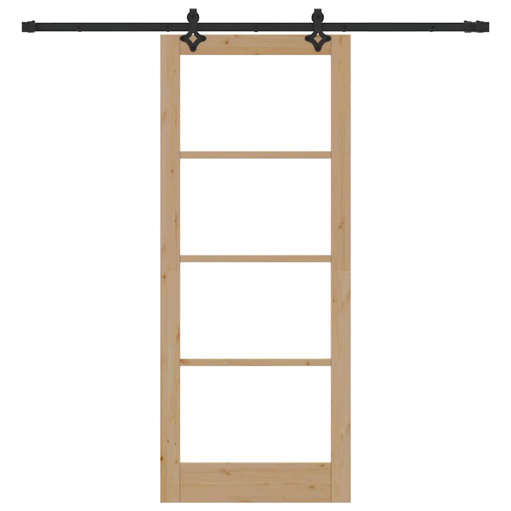 Sliding Door Other Manual Brown 33.9 x 83.1 in Wood and metal