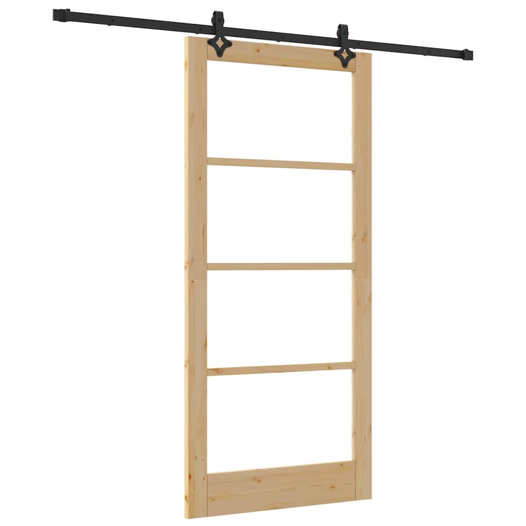 Sliding Door Other Manual Brown 36.6 x 79.5 in Wood and metal