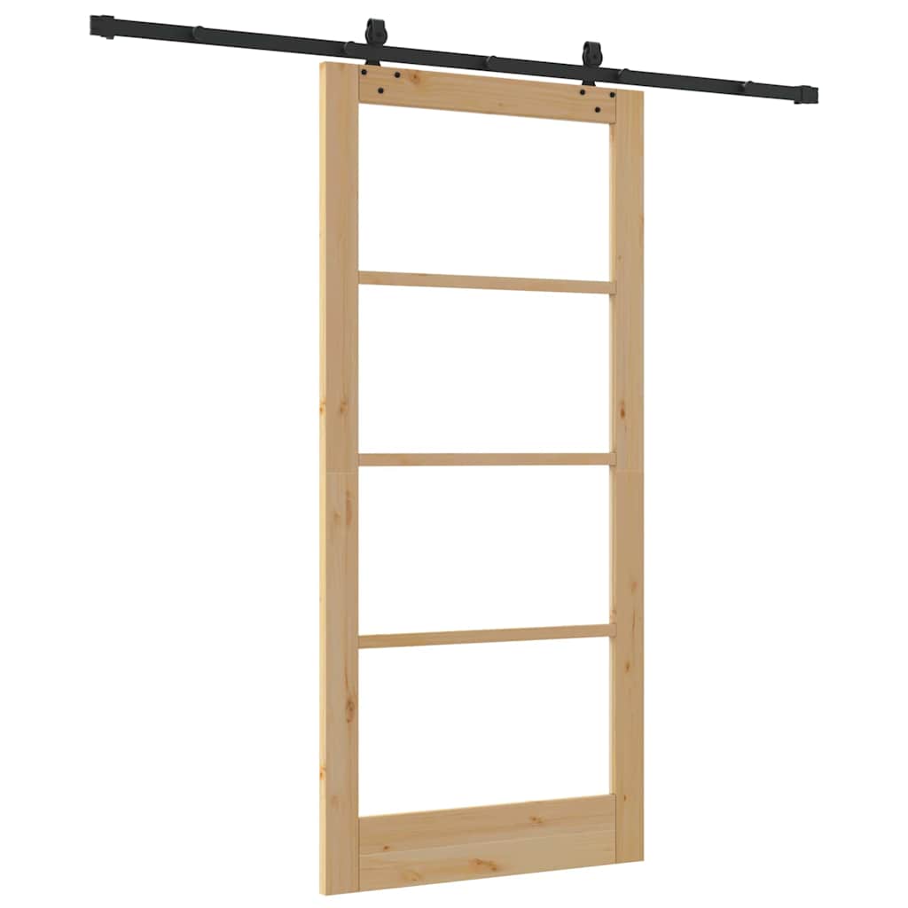 Sliding Door Other Manual Brown 36.6 x 79.5 in Wood and metal