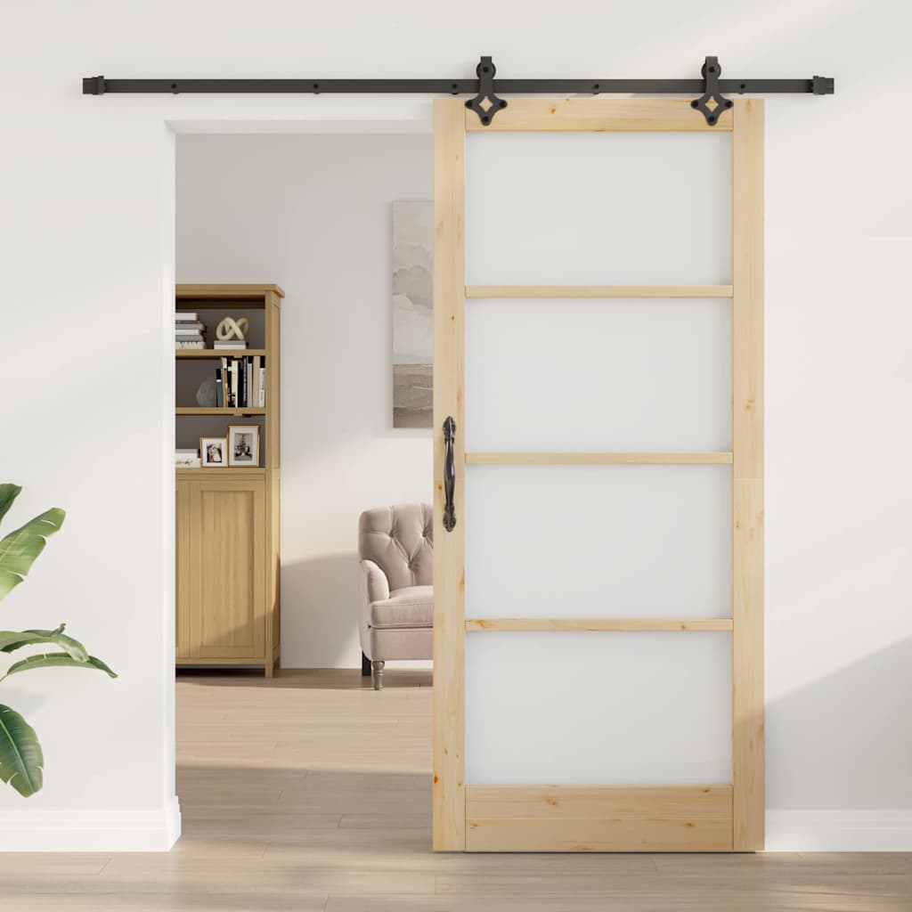 Sliding Door Other Manual Brown 36.6 x 83.1 in Wood and metal