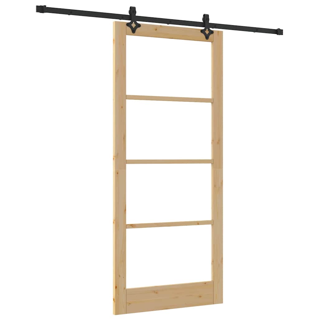 Sliding Door Other Manual Brown 36.6 x 83.1 in Wood and metal