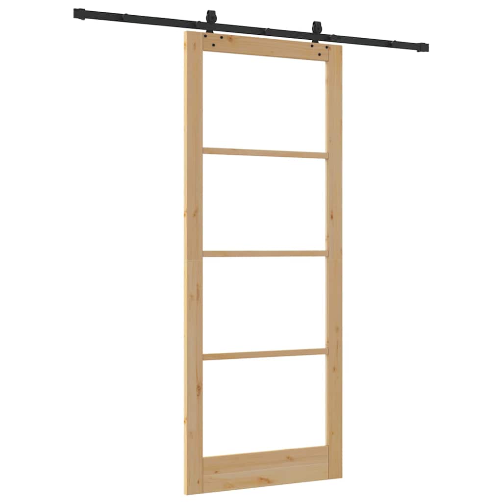 Sliding Door Other Manual Brown 36.6 x 91.3 in Wood and metal