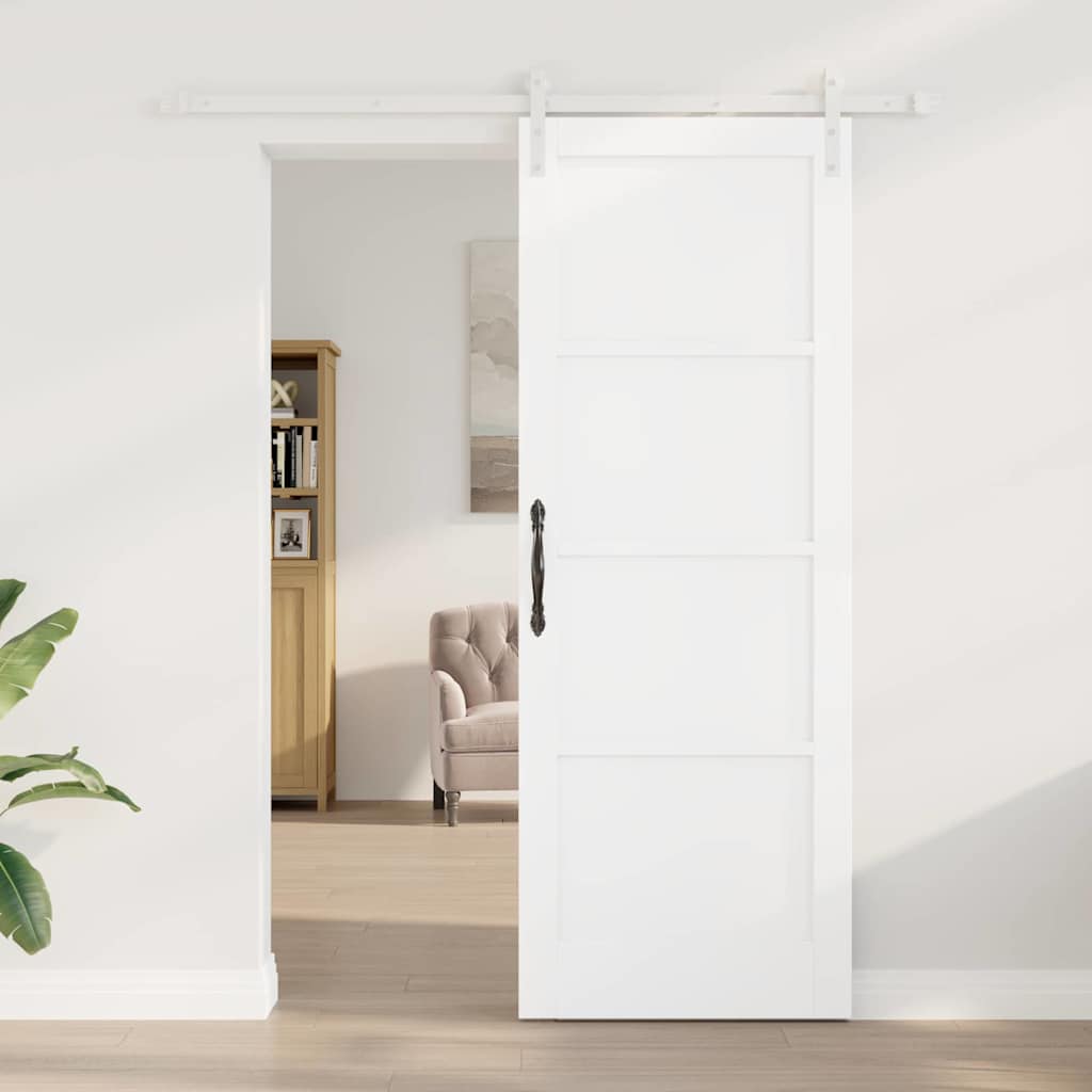 Sliding Door White 30.7 x 83.1 in Solid pine wood and steel