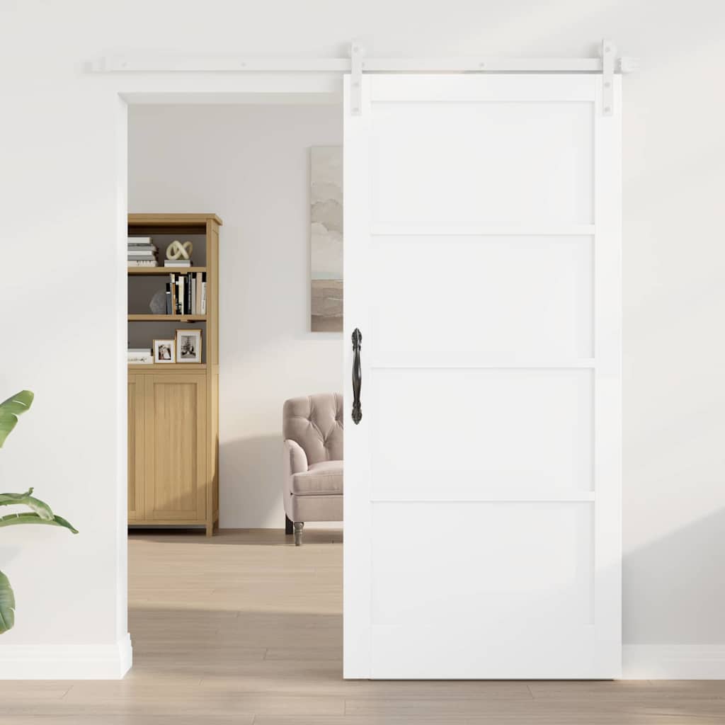 Sliding Door White 36.6 x 79.5 in Solid pine wood and steel