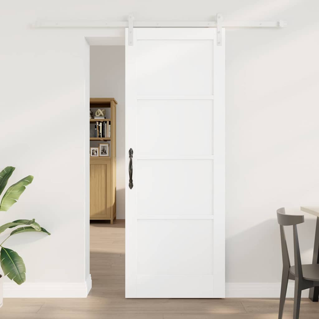 Sliding Door White 30.7 x 83.1 in Solid pine wood and steel