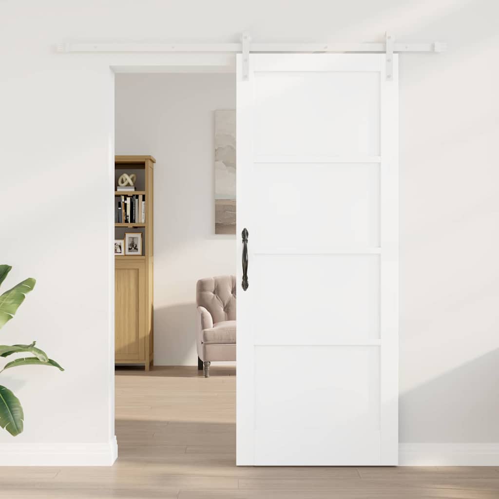 Sliding Door White 32.7 x 83.1 in Solid pine wood and steel