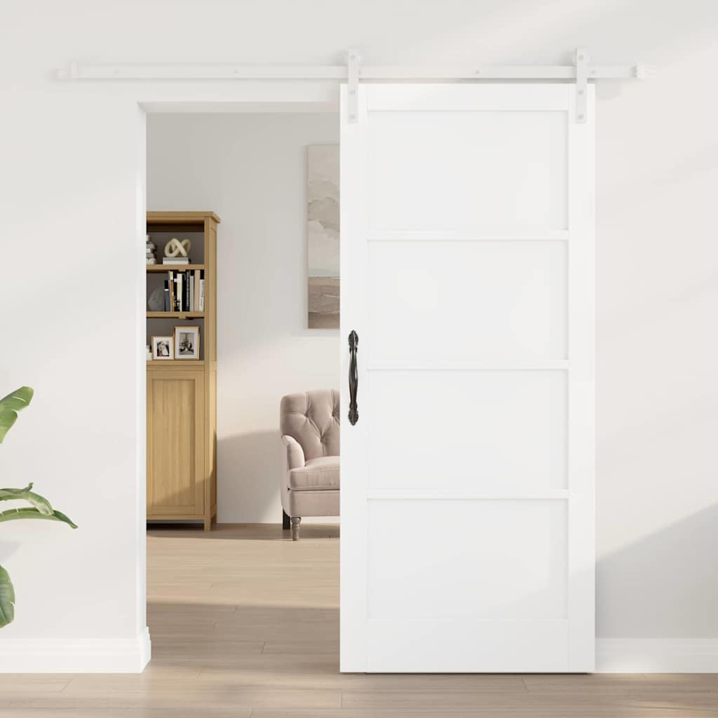 Sliding Door White 33.9 x 78.1 in Solid pine wood and steel