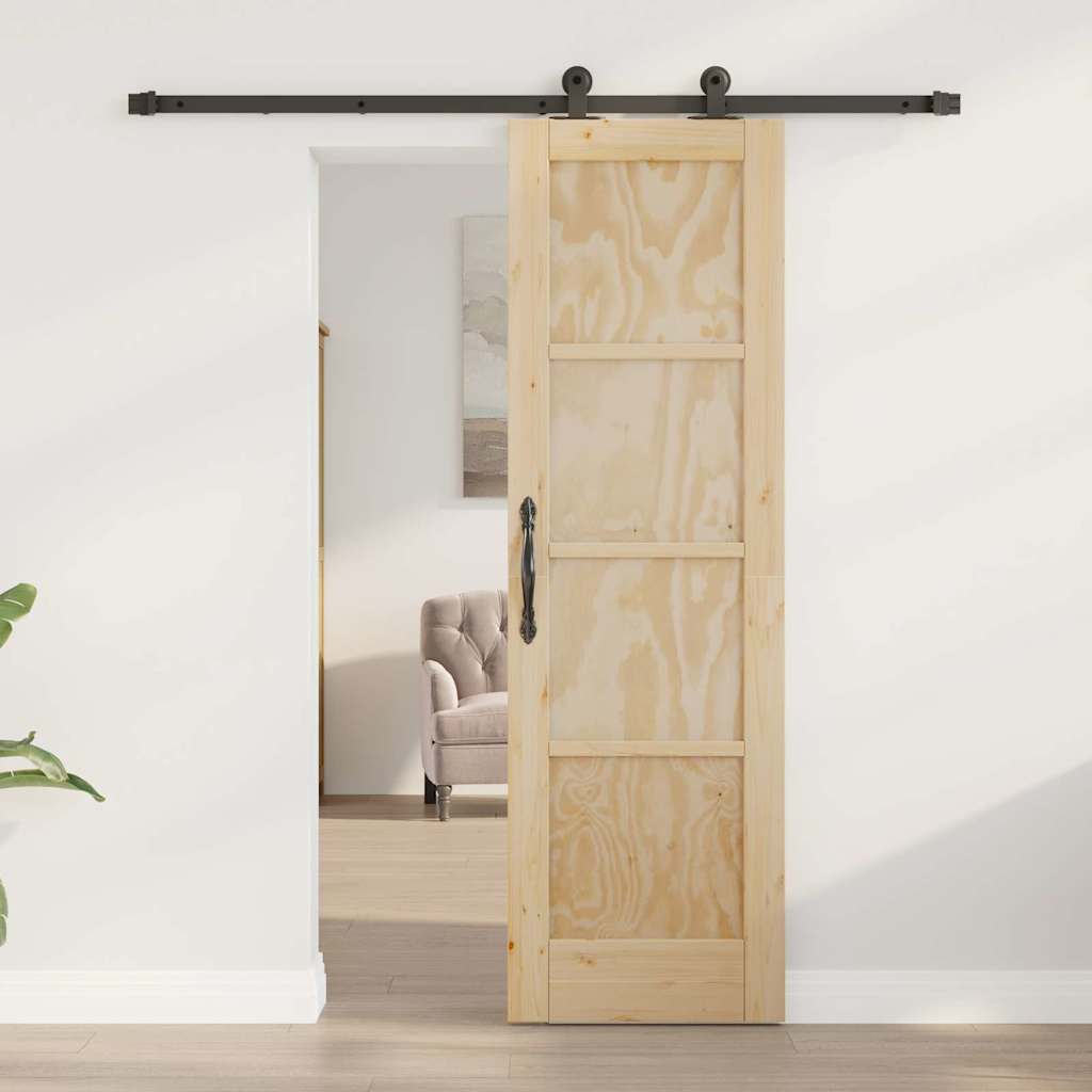 Sliding Door Set Manual natural and black 24 x 78.2 in