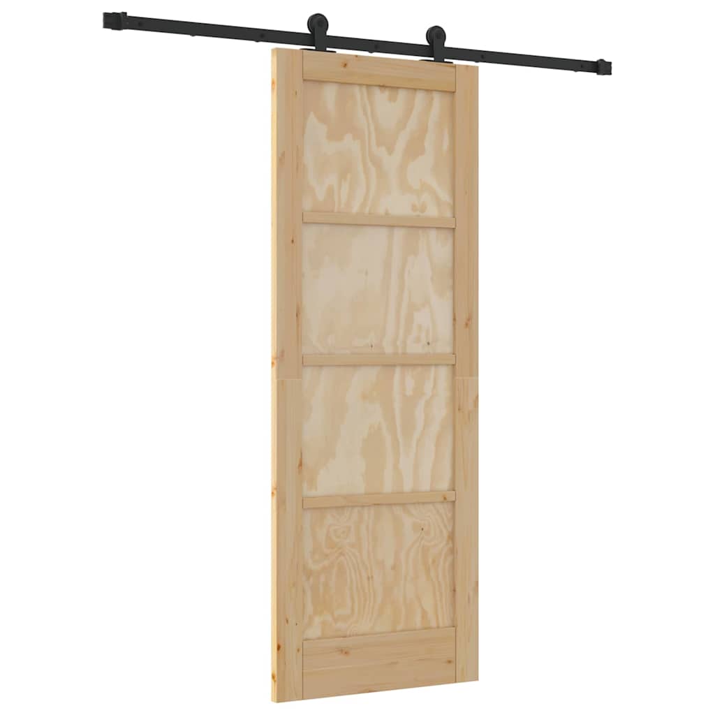 Sliding Door Set Manual natural and black 29 x 78 in