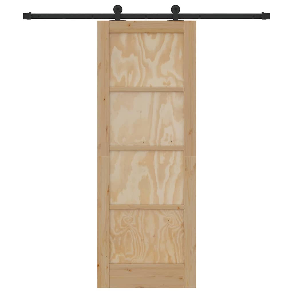 Sliding Door Set Manual natural and black 29 x 78 in