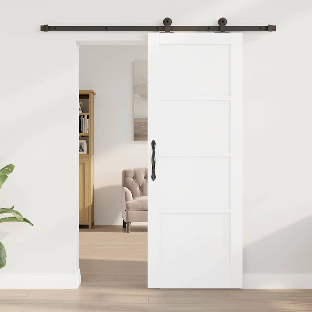 Sliding Door Set Manual White and black 29 x 78 in